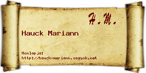 Hauck Mariann névjegykártya